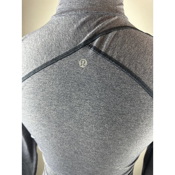 Lululemon Kriss Cross 1/2 Zip Pullover Heathered Inkwell Blue Thumbholes Size 6 - Picture 8 of 16
